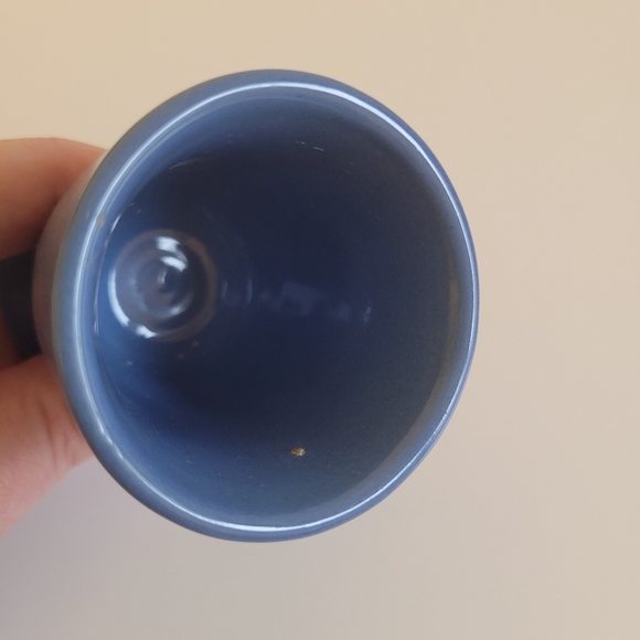 Anthropomorphic Vintage Blue Egg Cup Winking Face - Picture 2 of 4